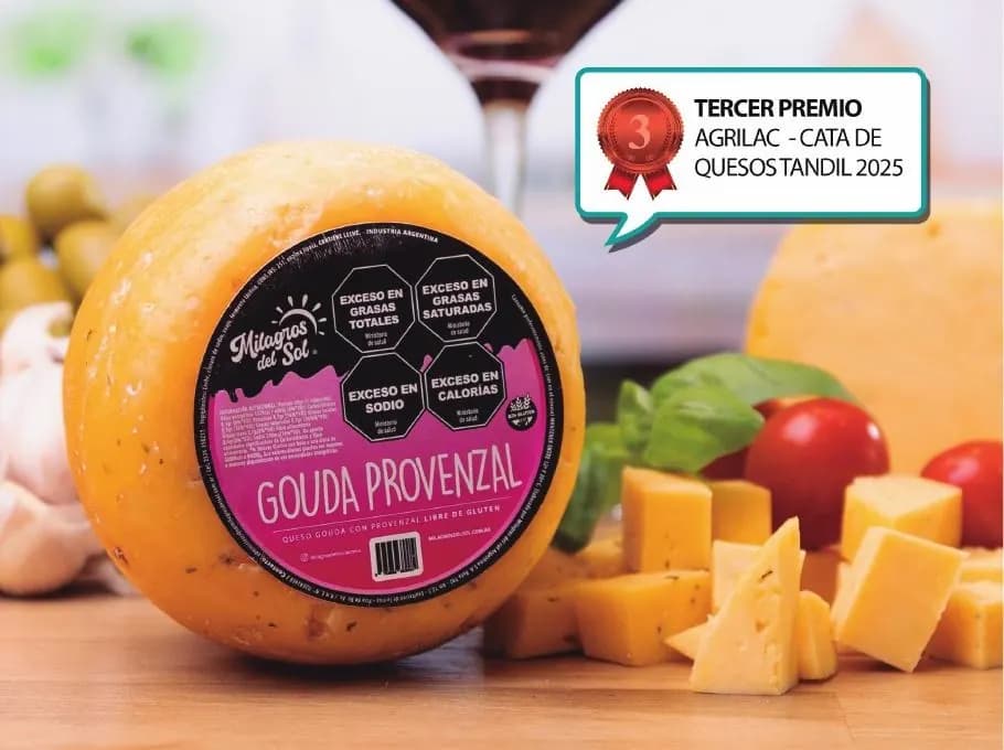 Queso Gouda provenzal Milagros del Sol, tercer premio Agrilac Tandil 2025